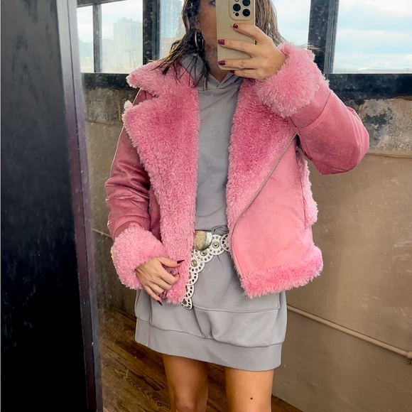 Faux Shearling Cropped Jacket - Picture 5 of 6